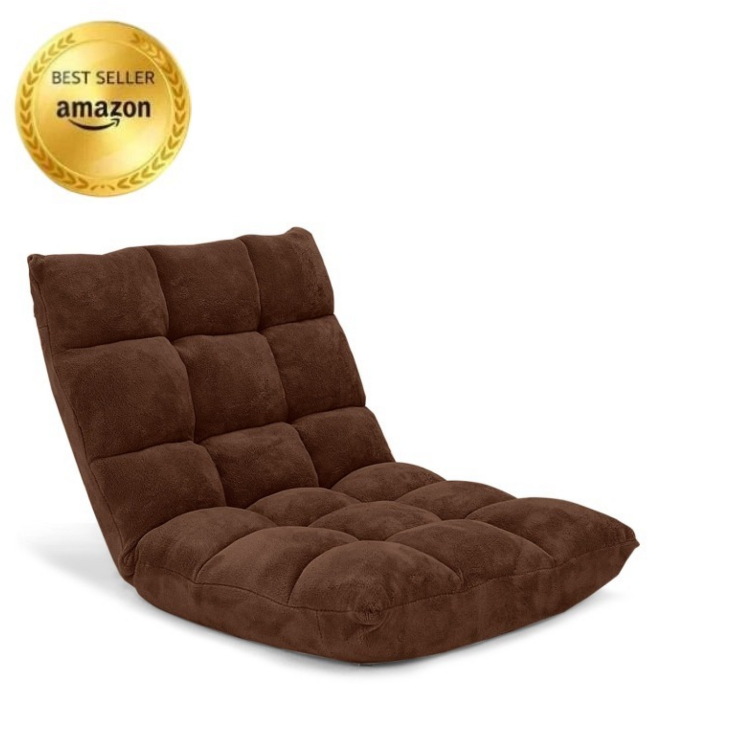 Adjustable 14-Position Cushioned Floor Chair, Brown Floor Chairs at Gallery Canada