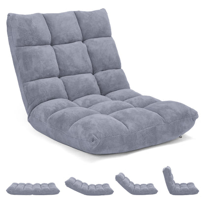 Adjustable 14-Position Cushioned Floor Chair, Gray Floor Chairs at Gallery Canada