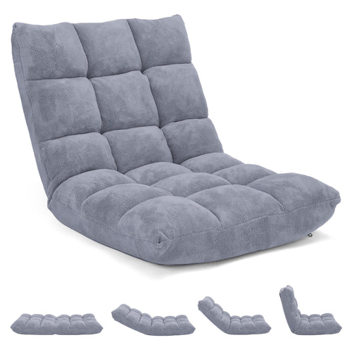 Adjustable 14-Position Cushioned Floor Chair, Gray