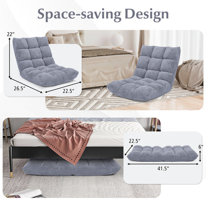 Adjustable 14-Position Cushioned Floor Chair, Gray Floor Chairs at Gallery Canada