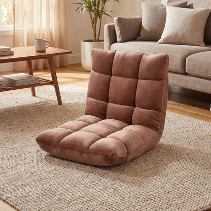 Adjustable 14-Position Cushioned Floor Chair, Beige Floor Chairs at Gallery Canada