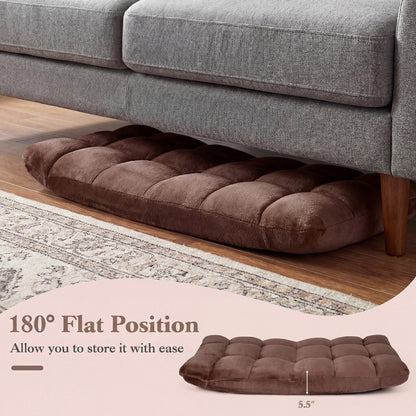 Adjustable 14-Position Cushioned Floor Chair, Brown Floor Chairs at Gallery Canada