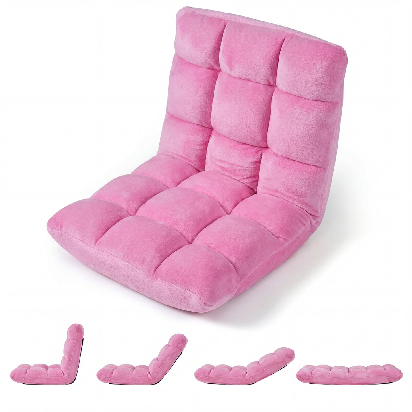 Adjustable 14-Position Cushioned Floor Chair, Pink Floor Chairs at Gallery Canada