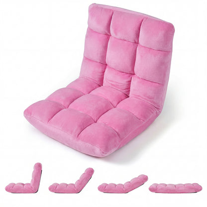 Adjustable 14-Position Cushioned Floor Chair, Pink Floor Chairs Pink at Gallery Canada