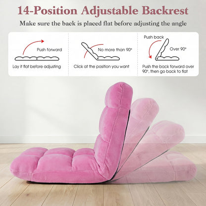 Adjustable 14-Position Cushioned Floor Chair, Pink Floor Chairs at Gallery Canada