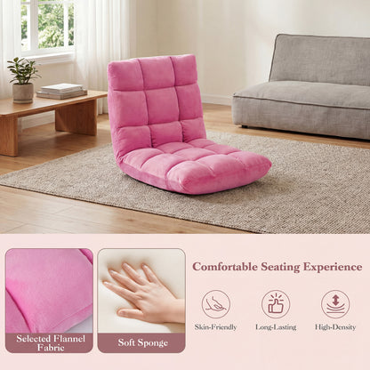 Adjustable 14-Position Cushioned Floor Chair, Pink Floor Chairs at Gallery Canada