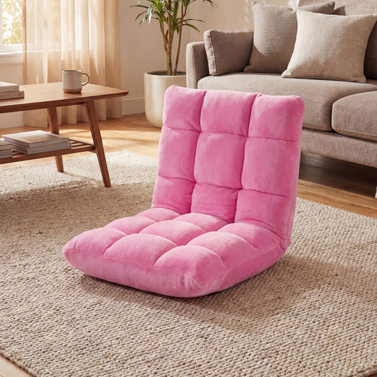 Adjustable 14-Position Cushioned Floor Chair, Pink Floor Chairs Pink at Gallery Canada