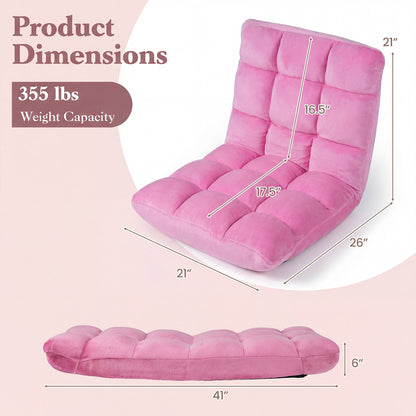 Adjustable 14-Position Cushioned Floor Chair, Pink Floor Chairs at Gallery Canada