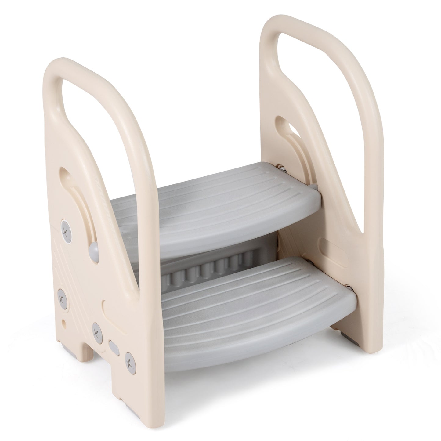 Adjustable 2-Step Kids Stool, Safety Handles, Non-Slip Pads, Gray Toddler & Kids Furniture at Gallery Canada