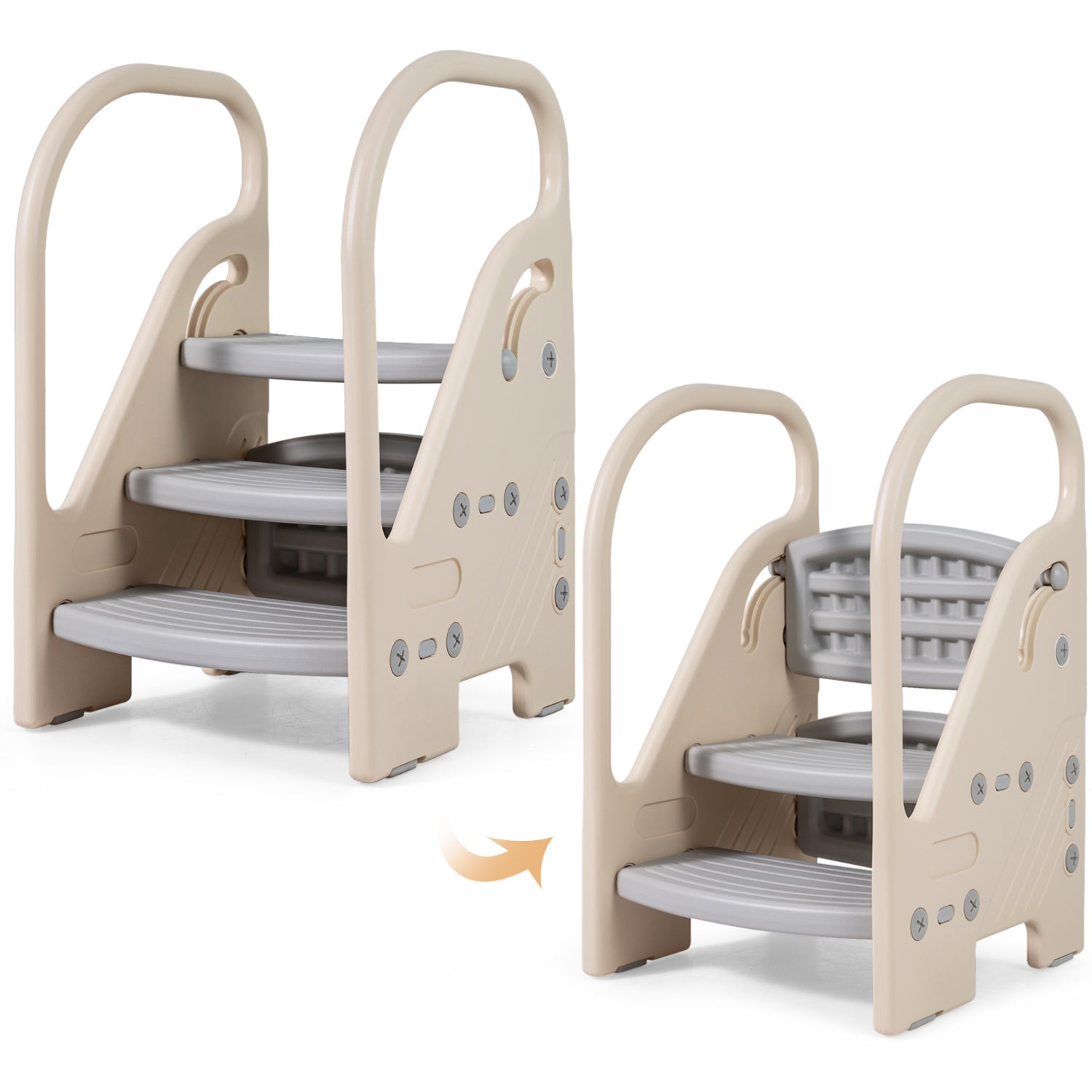 Adjustable 3-Step Helper Stool, Gray Kids Chairs & Seating at Gallery Canada