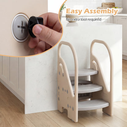 Adjustable 3-Step Helper Stool, Gray Kids Chairs & Seating at Gallery Canada