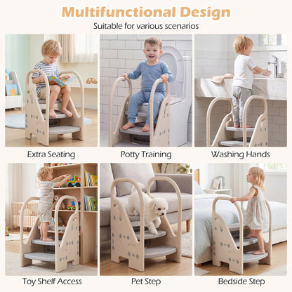 Adjustable 3-Step Helper Stool, Gray Kids Chairs & Seating at Gallery Canada