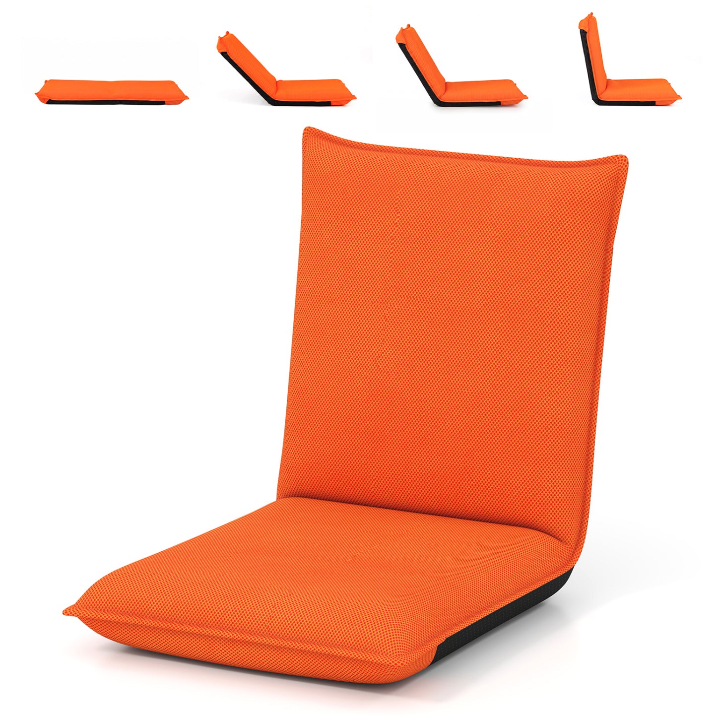 Chaise de sol pliante réglable, orange