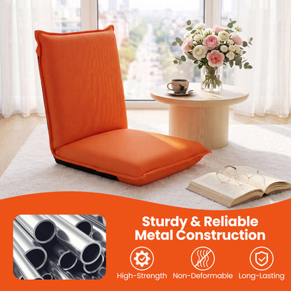 Chaise de sol pliante réglable, orange
