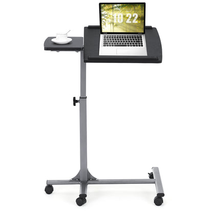 Adjustable Angle Height Rolling Laptop Table, Black Laptop Tables & Printer Stands at Gallery Canada