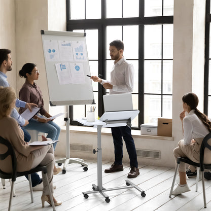 Adjustable Angle Height Rolling Laptop Table, White Laptop Tables & Printer Stands at Gallery Canada