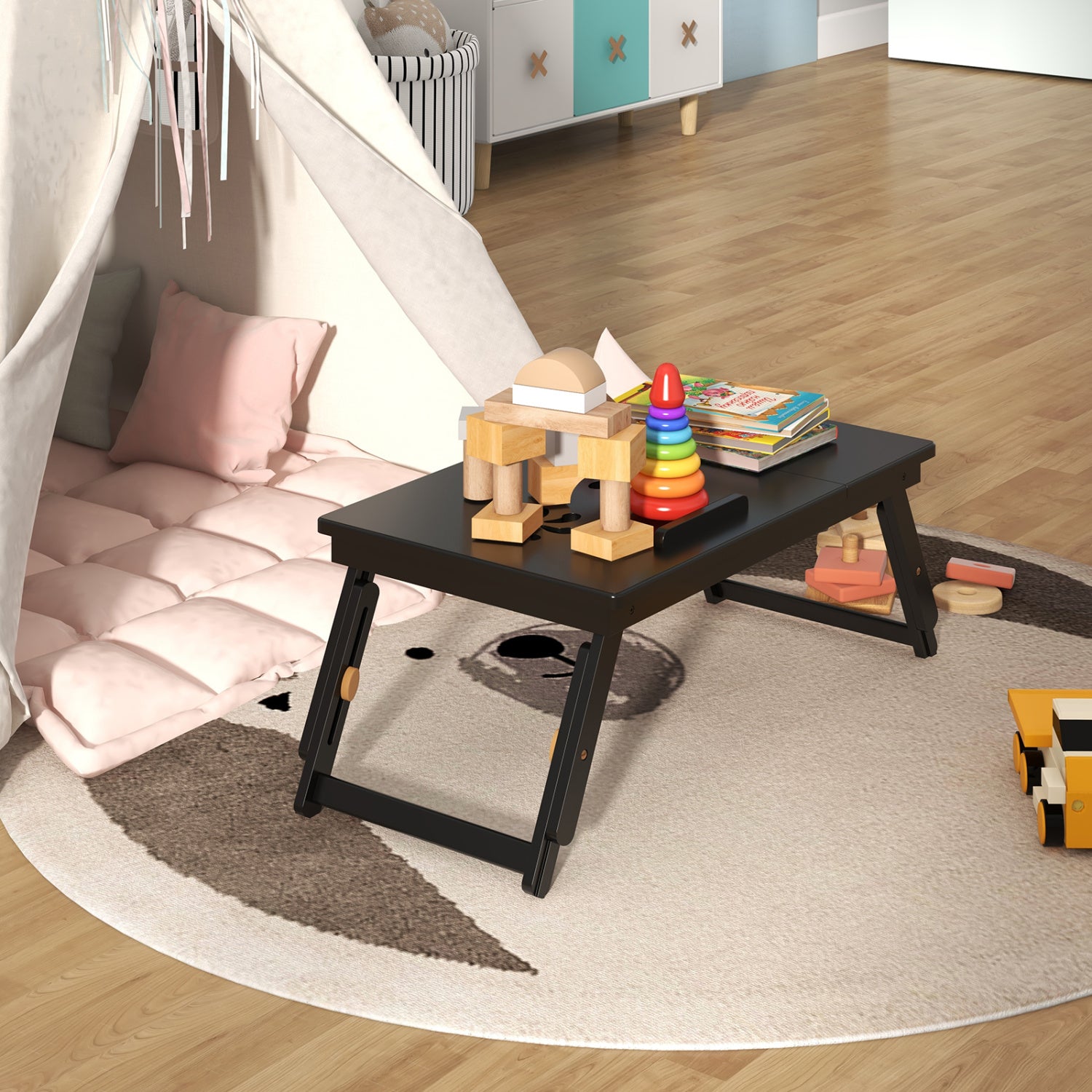 Adjustable Bamboo Laptop Desk, Tilting Top, Drawer, Brown Laptop Tables & Printer Stands at Gallery Canada