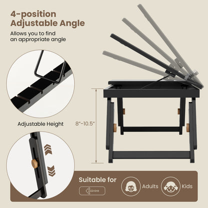 Adjustable Bamboo Laptop Desk, Tilting Top, Drawer, Brown Laptop Tables & Printer Stands at Gallery Canada