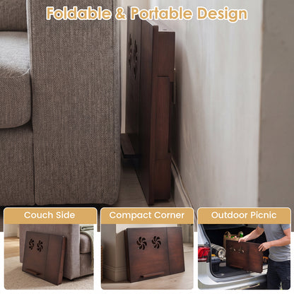 Adjustable Bamboo Laptop Desk, Tilting Top, Brown