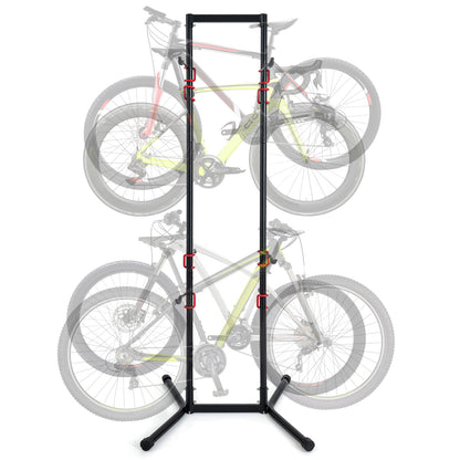 Adjustable Bike Storage Rack with Vertical Stand for 4 Bikes and Garage Exercise Bikes at Gallery Canada