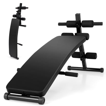 Adjustable Decline Sit Up Bench, Black Exercise Machines Black at Gallery Canada