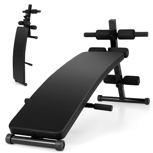 Adjustable Decline Sit Up Bench, Black Exercise Machines Black at Gallery Canada