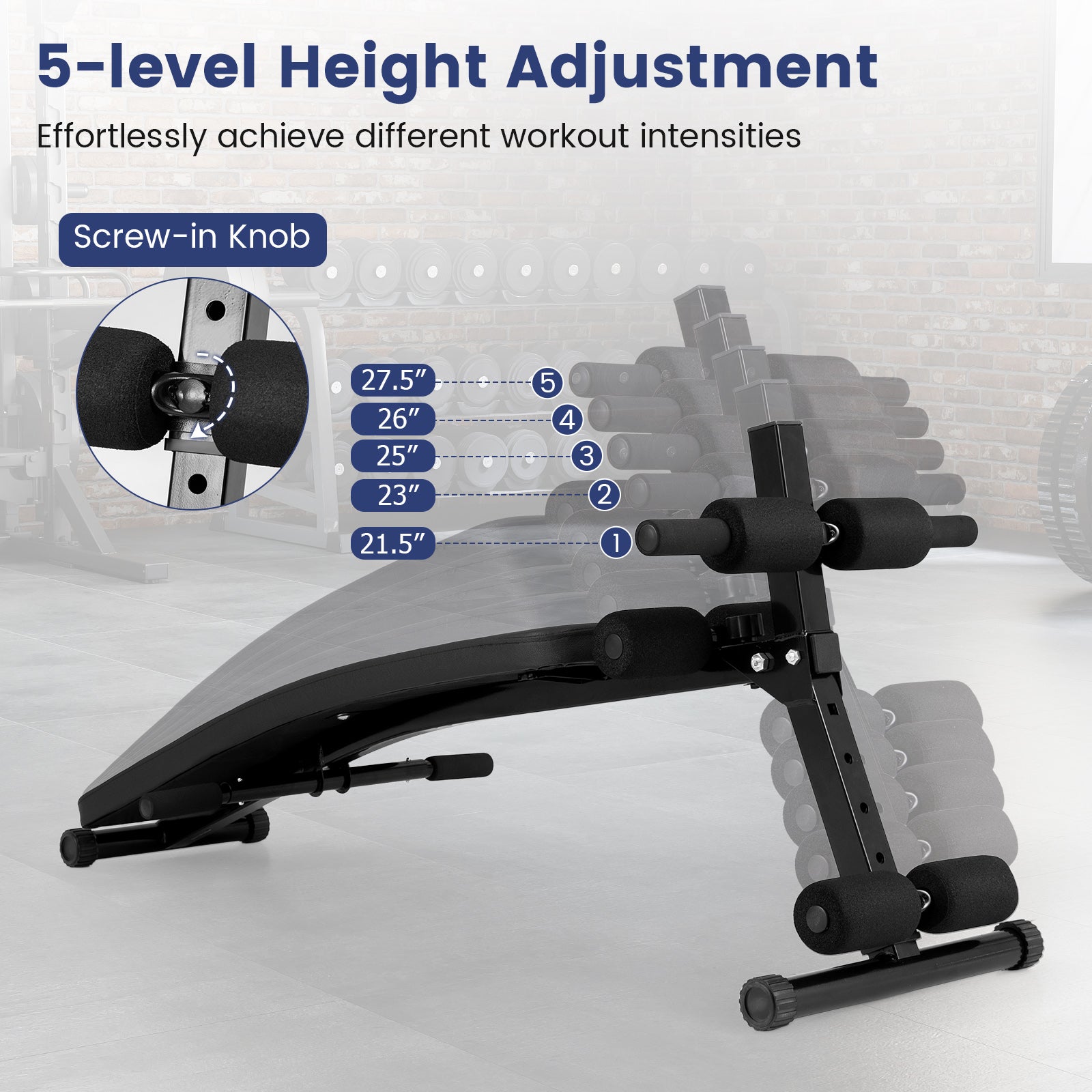 Adjustable Decline Sit Up Bench, Black Exercise Machines at Gallery Canada