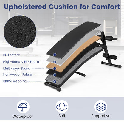 Adjustable Decline Sit Up Bench, Black Exercise Machines at Gallery Canada