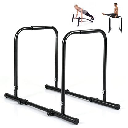 Adjustable Dip Bar Station, 660 LBS Capacity, Black Yoga Accessories at Gallery Canada