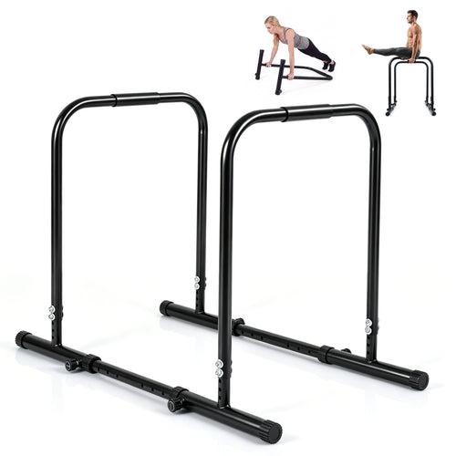 Adjustable Dip Bar Station, 660 LBS Capacity, Black