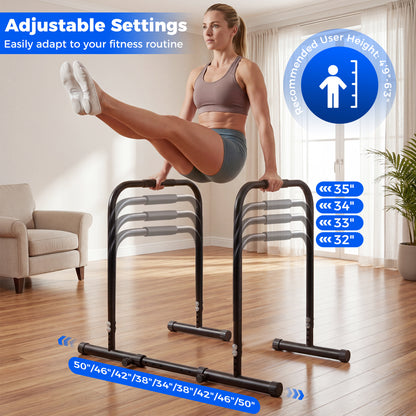 Adjustable Dip Bar Station, 660 LBS, Black Yoga Accessories at Gallery Canada