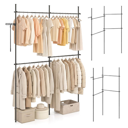 Adjustable Floor to Ceiling Clothes Rack, Black