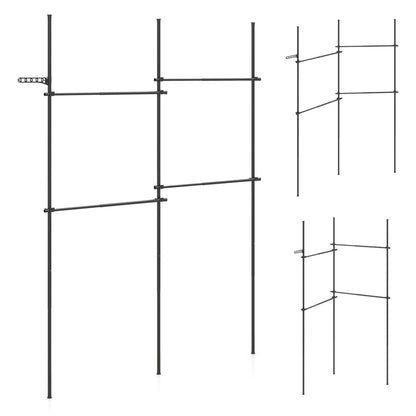 Adjustable Floor to Ceiling Clothes Rack, Black