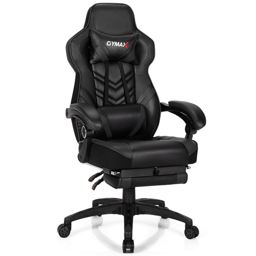 Adjustable Gaming Chair With Footrest, Black
