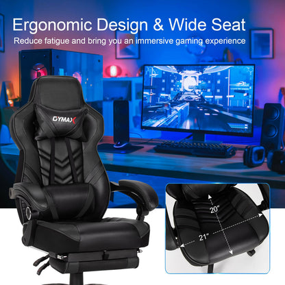 Adjustable Gaming Chair With Footrest, Black Gaming Chairs at Gallery Canada