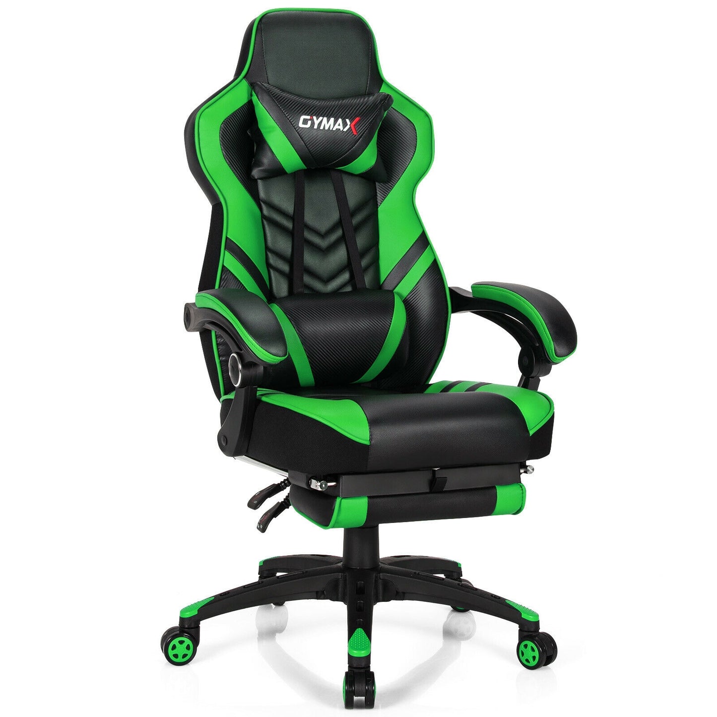 Adjustable Gaming Chair With Footrest, Green Gaming Chairs at Gallery Canada