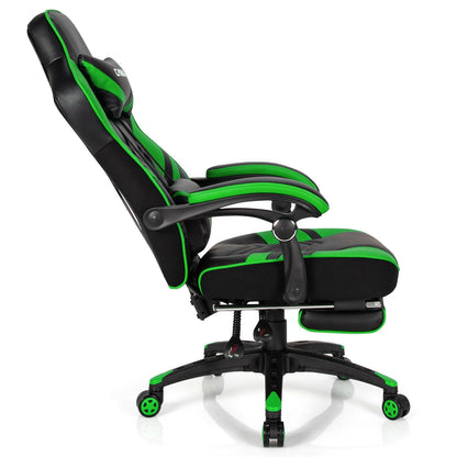 Adjustable Gaming Chair With Footrest, Green Gaming Chairs at Gallery Canada