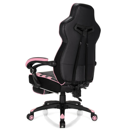 Adjustable Gaming Chair With Footrest, Pink Gaming Chairs at Gallery Canada