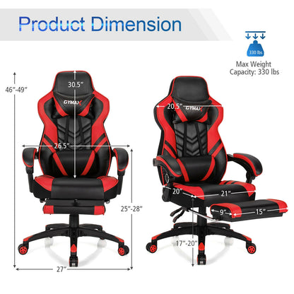 Adjustable Gaming Chair With Footrest, Red Gaming Chairs at Gallery Canada