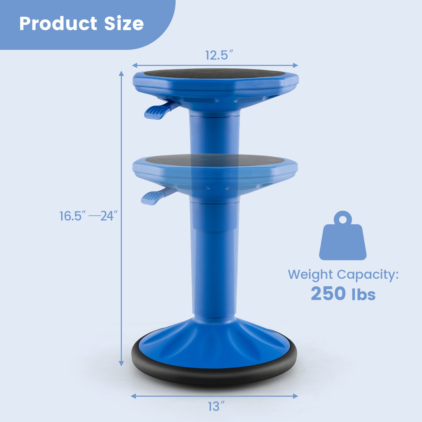 Adjustable-Height Wobble Chair Active Learning Stool for Office Stand Up Desk, Navy Kneeling Chiars at Gallery Canada