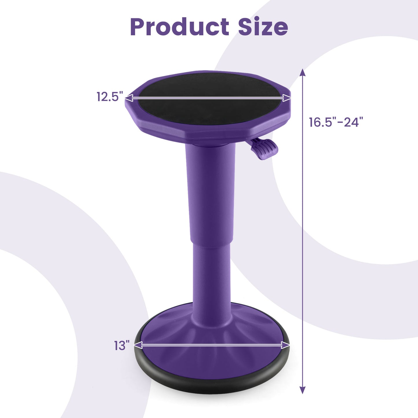 Adjustable-Height Wobble Chair Active Learning Stool for Office Stand Up Desk, Purple Kneeling Chairs at Gallery Canada