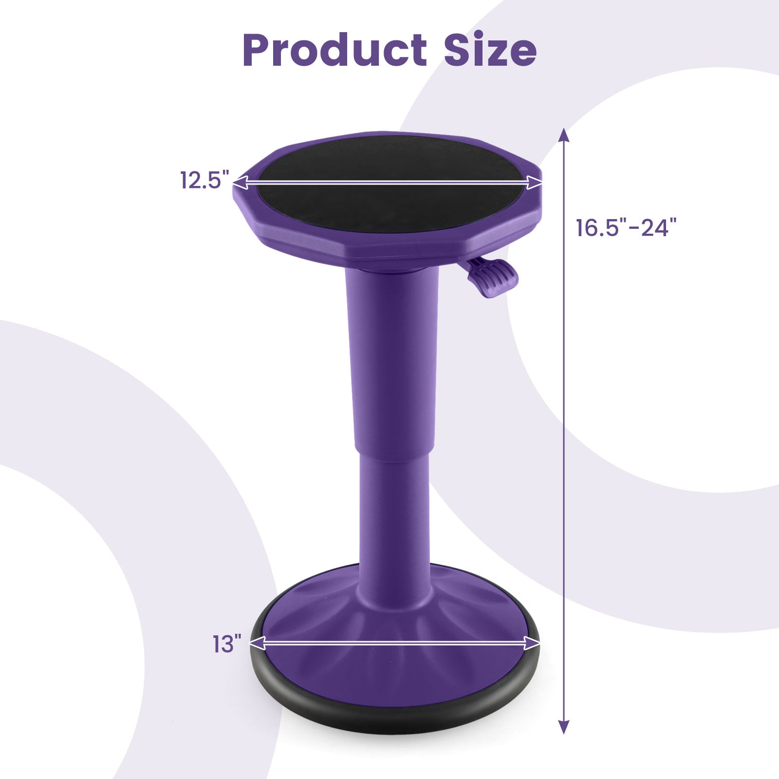 Adjustable-Height Wobble Chair Active Learning Stool for Office Stand Up Desk, Purple Kneeling Chairs at Gallery Canada