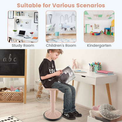 Adjustable-Height Wobble Chair Active Learning Stool for Office Stand Up Desk, Pink Kneeling Chairs at Gallery Canada