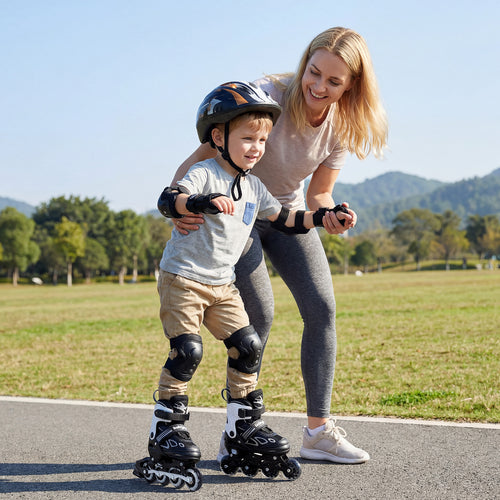 Adjustable Kids' Incline Skates for Boys Girls Ages 5-14, Black