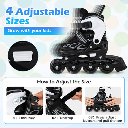 Adjustable Kids' Incline Skates for Boys Girls Ages 5-14, Black Toy Sports at Gallery Canada