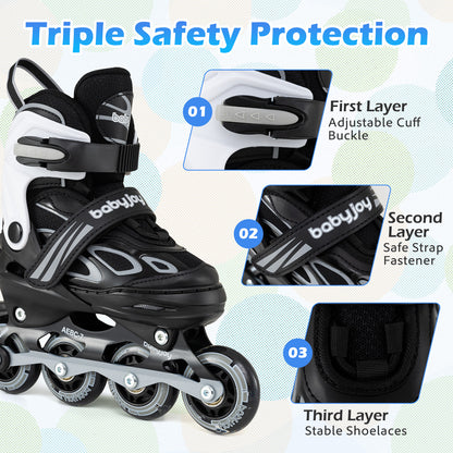 Adjustable Kids' Incline Skates for Boys Girls Ages 5-14, Black Toy Sports at Gallery Canada