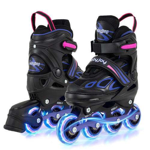 Adjustable Kids' Incline Skates for Boys Girls Ages 5-14, Purple