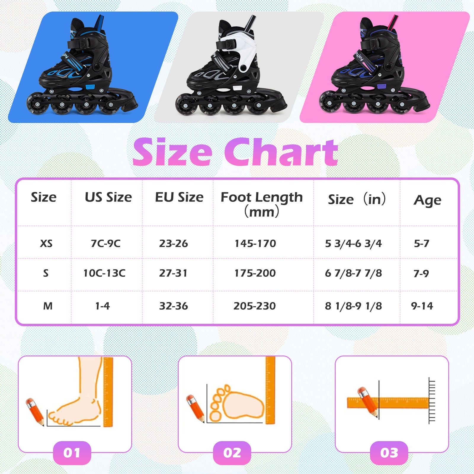 Adjustable Kids' Incline Skates for Boys Girls Ages 5-14, Purple Toy Sports at Gallery Canada