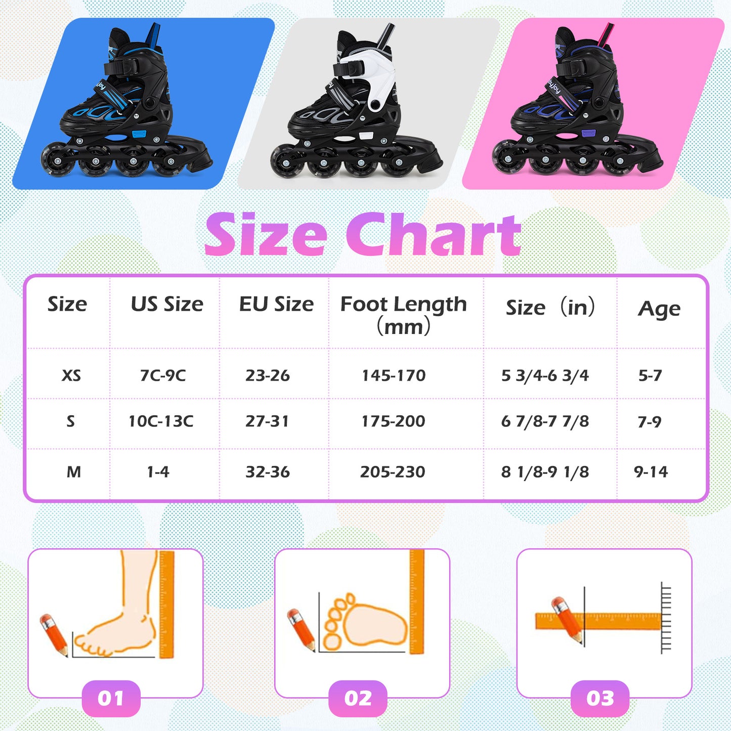 Adjustable Kids' Incline Skates for Boys Girls Ages 5-14, Purple Toy Sports at Gallery Canada