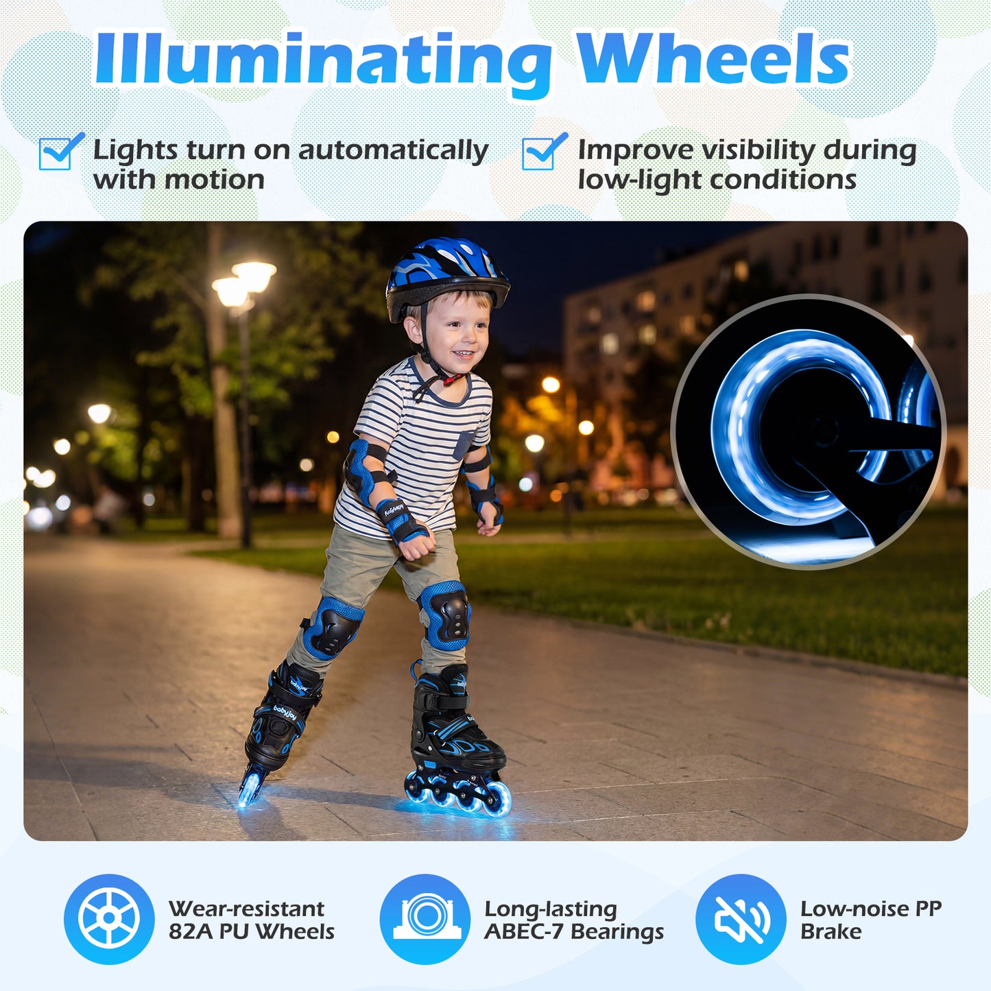 Adjustable Kids' Incline Skates for Boys Girls Ages 5-14, Blue Toy Sports at Gallery Canada
